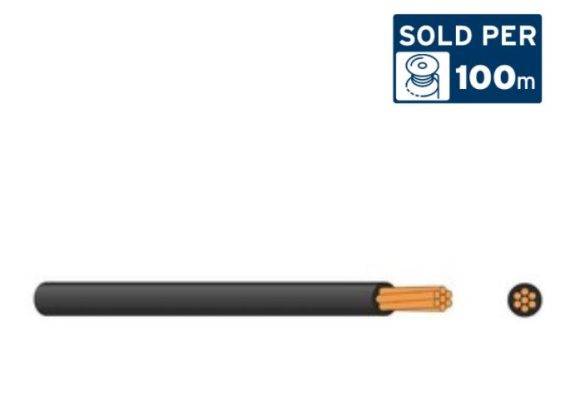 4BWBK 0.6/1.0kV V-90 PVC Insulated Building Wire, 1 Core, 4 sq-mm x 100m, Black