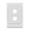 Clipsal 2000 Series 2032VHWE 2 Gang Flush Surround and Grid Plate, 116mm L x 76mm W x 13mm H, White Electric