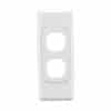 Clipsal 2000 Series 2032WE 2 Gang Flush Surround and Grid Plate, 86mm L x 34mm W x 11mm H, White Electric