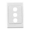 Clipsal 2000 Series 2033VHWE 3 Gang Flush Surround and Grid Plate, 116mm L x 76mm W x 13mm H, White Electric