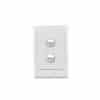 Clipsal 2032VAWE 2000-Series 1 Pole 2 Gang Rocker Switch, 250VAC, 10A, White Electric