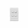 Clipsal 2034VAWE 2000-Series 1 Pole 4 Gang Rocker Switch, 250VAC, 10A, White Electric