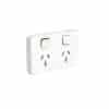Clipsal 3025C-VW Iconic Skin Socket Switch, Twin, Double Power Point, Horizontal, 10A, 250V
