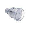 Clipsal 438TR 1 Gang Standard 3 Pin Flexible Cord Extension Socket, 250V, Transparent
