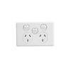 Clipsal C2000-Series C2025XAWE 3 Pin Power Point, General Purpose Outlet Socket Switch With Extra Switch Power Point