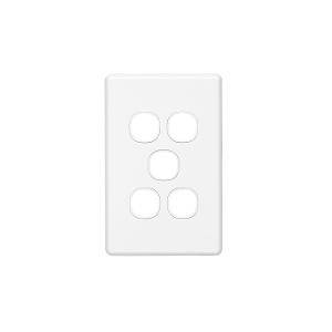 Clipsal Classic C2000 Series C2035VHWE 5 Gang Switch Grid Plate and Cover, White Electric