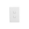 Clipsal Classic C2032V66WE 2 Gang 1 Pole Flush Switch, White Electric, 20A, 250VAC at 50Hz