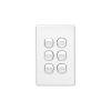 Clipsal Classic C2036VAWE 6 Gang Flush Switch, White Electric, 10A, 250VAC at 50Hz