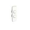 Clipsal Iconic Flush Switch, Vertical Mount, 2 Gang, 1-Way/2-Way, Architrave, LED, Vivid White, 3042AL-VW