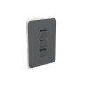 Clipsal Iconic Switch Plate Skin, 3 Gang, Horizontal/Vertical Mount, Anthracite, 3043C-AN