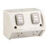 Clipsal WSC227/2/15RG 3 Pin General Purpose Weatherproof Outlet Socket Switch, 250V, 15A, Resistant Grey