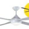 Fantech QTN48WH-LED Quinton 48 Inch Ceiling Fan, 4 Blade, White, LED Light Included