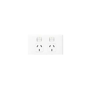 HPM LN777 Linea-Series General Purpose Outlet Socket Switch, 230/240VAC, 10A, White