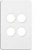 Hager WBSSP4 Silhouette 4g Switch Plate, Cover, No Mech