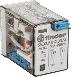 NHP 5532007412VDC Miniature GP Relay 10A 2 C/O 12V DC Coil w/Pb+Led+Mi