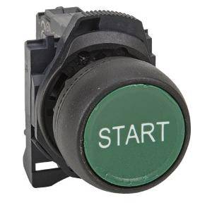 NHP D7PF30HS1PX10HS PUSHBUTTON 22.5mm PLASTIC FLUSH GREEN START 1N/O HANGSELL