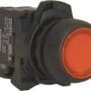 NHP D7PLF4PN3RX01HS PUSHBUTTON 22.5mm PLASTIC FLUSH ILLUM RED 24V ACDC 1N/C HS