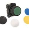 NHP D7PPBNOUHS D7 Universal Hangsell Pushbutton 22.5mm, Plastic, Flush, 1NO, Multi-Coloured Caps