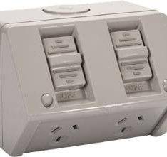 NHP NLGPO10D Weather Protected Double Power Outlet 10A 250V AC IP53 - Surface Mount