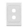 Clipsal 2000 Series 2032VHWE 2 Gang Flush Surround and Grid Plate, 116mm L x 76mm W x 13mm H, White Electric