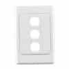 Clipsal 2000 Series 2033VHWE 3 Gang Flush Surround and Grid Plate, 116mm L x 76mm W x 13mm H, White Electric
