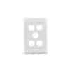 Clipsal 2000 Series 2035VHWE 5 Gang Flush Surround and Grid Plate, 116mm L x 76mm W x 13mm H, White Electric