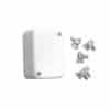 Clipsal 554J4WE 554-Series PVC Rectangular Junction Box With Screwed Lid, 1 Earth And 3 Active Connector, 86mm H x 45mm W x 58mm D, White