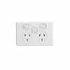 Clipsal C2000-Series C2025XAWE 3 Pin Power Point, General Purpose Outlet Socket Switch With Extra Switch Power Point