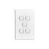 Clipsal C2035VAWE Classic C2000-Series 5 Gang Rocker Switch, 250VAC, 10A, White Electric