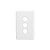 Clipsal Classic C2000 Series C2033VHWE 3 Gang Switch Grid Plate and Cover, 116mm L x 76mm W, White Electric