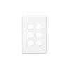 Clipsal Classic C2000 Series C2036VHWE 6 Gang Switch Grid Plate and Cover, White Electric