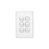 Clipsal Classic C2036VAWE 6 Gang Flush Switch, White Electric, 10A, 250VAC at 50Hz