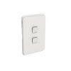 Clipsal Iconic Flush Switch, Vertical Mount, 2 Gang, 1-Way/2-Way, Vivid White, 3042VA-VW