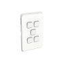 Clipsal Iconic Flush Switch, Vertical Mount, 5 Gang, 1-Way/2-Way, Vivid White, 3045VA-VW