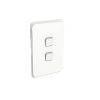 Clipsal Iconic Switch Plate Skin, 2 Gang, Horizontal/Vertical Mount, Clip-On, Vivid White, 3042C-VW