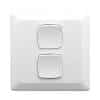 Clipsal Prestige P2032/2VAWE 2 Gang 1 Pole Square Flush Switch, White Electric, 10A, 250VAC