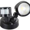 Energetic Lighting 203005S Seculite Wall and Ceiling Spotlight With Sensor, Black
