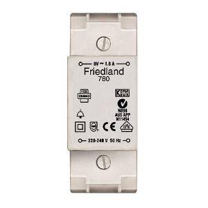 Friedland D780 Low Voltage Transformer, 8V, 1A, 50Hz, 220-240V Operating