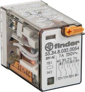 NHP 5534005424VAC Miniature GP Relay 7A 4 C/O 24V AC Coil w/Pb+Led+Mi