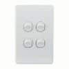 Trader PUSWV4G Puma Vertical Switch, 4 Gang, 16A, 250V, White