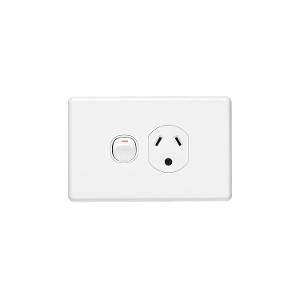 Gpo socket swt sing round earth white CLIC2015LWE