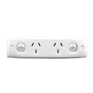 Gpo double 10a 250v skirting plate white CLI16/2WE