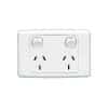 Gpo socket swt twin dbl ple 10a 250v wht CLI2025DWE