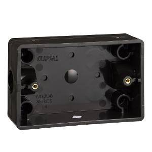 Mounting box pvc rect 2x20mm entries blk CLI238BK