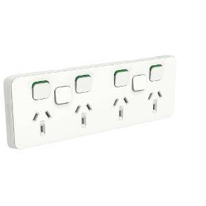 Socket sw horiz quad 2exblank 10a 250v CLI3015/4XXUAVW