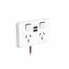 Socket sw hor twin 1ex2usbchrg 10a 250v CLI3025USB2VW