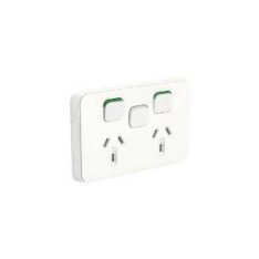 Socket sw horiz twin 1ex10ax 10a 250v CLI3025XAVW