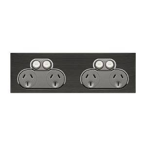 Gpo 4gang 10a hor/blk saturn CLI4025H2HB