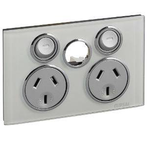 Gpo dbl 10a x/switch less mech p/white CLI4025XUAPW