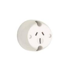 Surface socket 3pin 15a 250v white CLI413/15WE